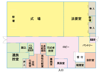 西部やすらぎ斎苑　レイアウト