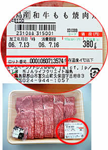 牛肉商品ラベル写真